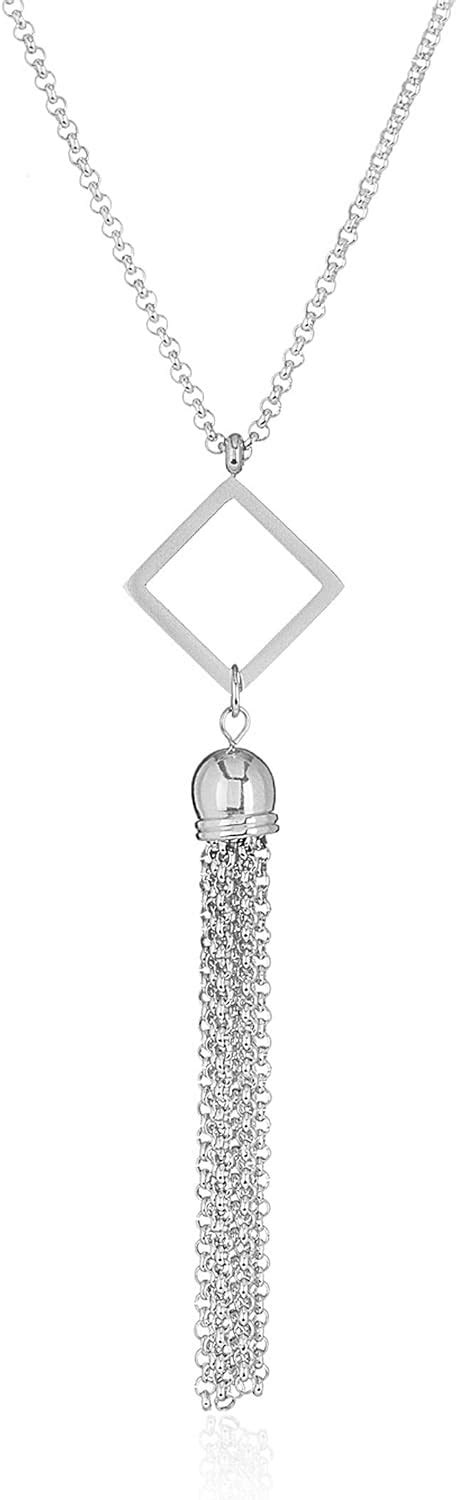 ELYA Jewelry Womens Polished Diamond Shaped Tassel 